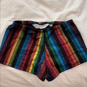 Satin striped boy shorts